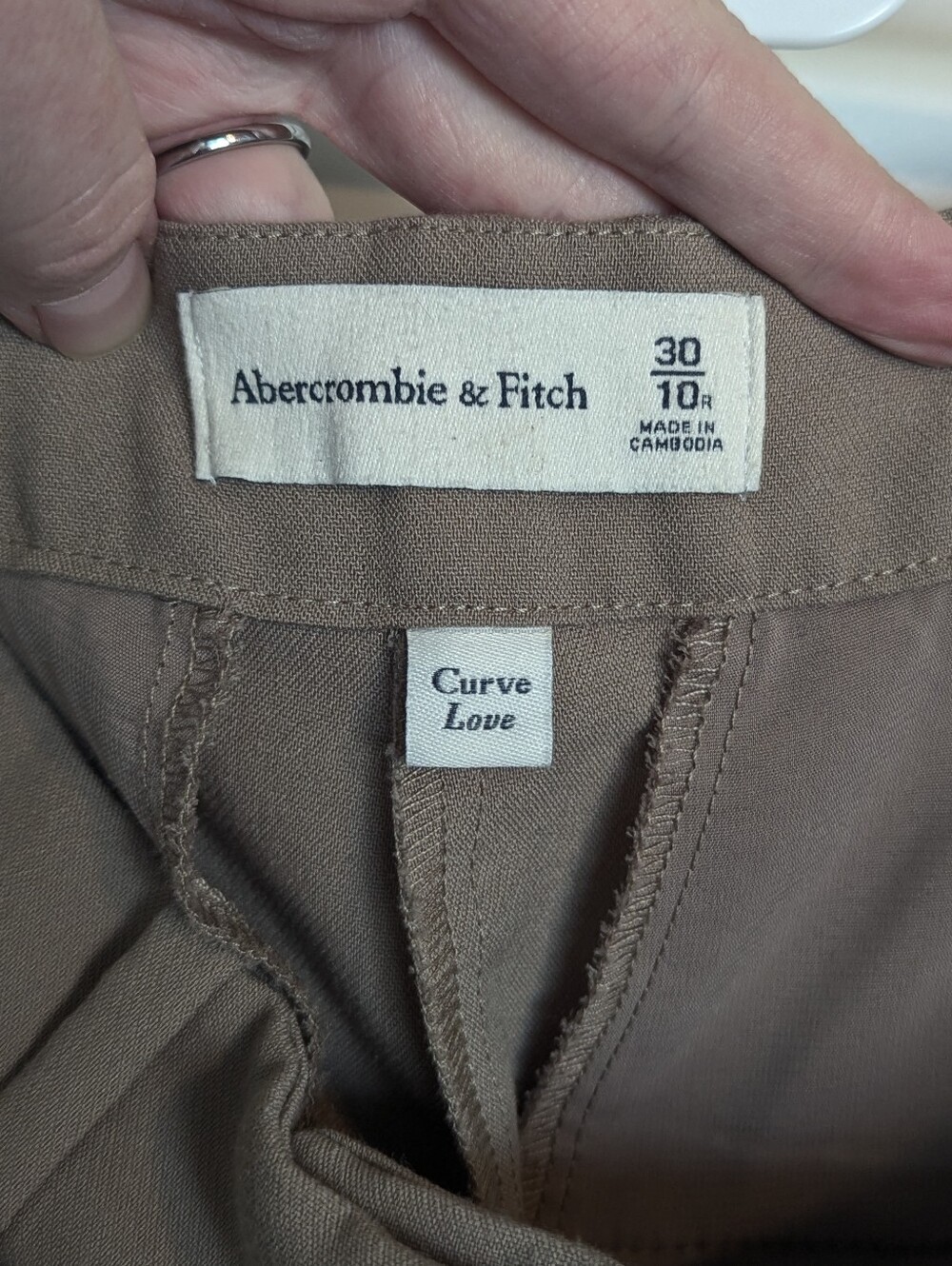 Abercombie Curve Love Sloane Wide Leg Khaki Pants sz 10 - Picture 3 of 4